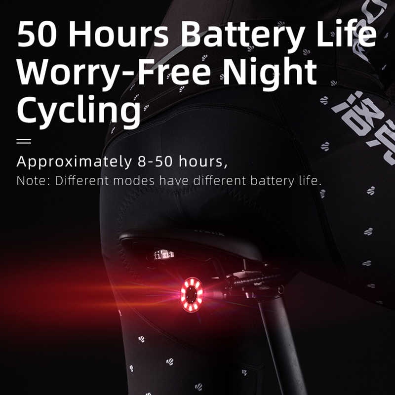 YGRETTE - Rockbros Q1 Lampu Sepeda Smart Light Brake LED Taillight - TL907Q52 - Black