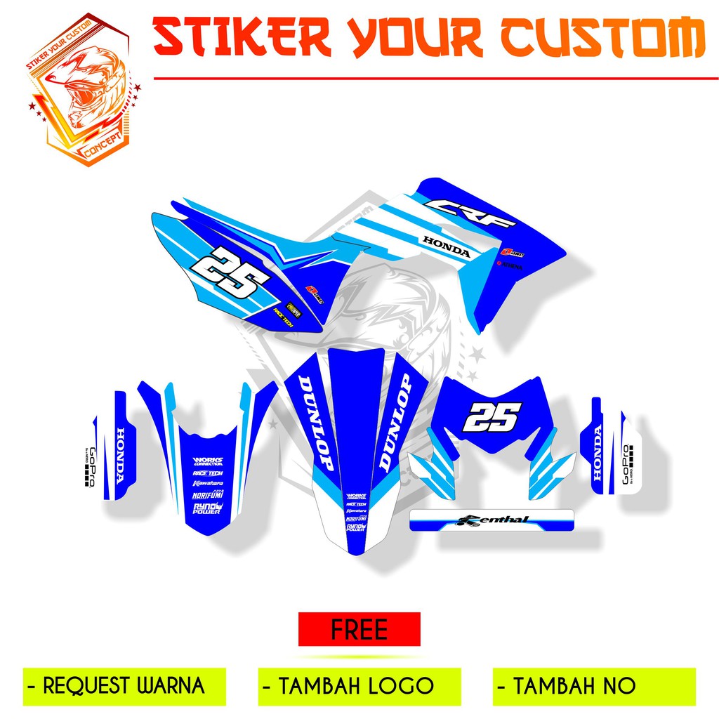 Decal CRF 150L Full Body Putih Biru
