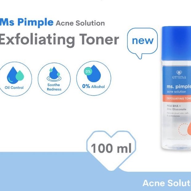 EMINA Ms Pimple Acne Solution Exfoliating Toner 100ml