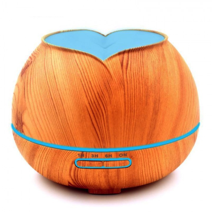 H31 Wooden Humidifier Aroma Diffuser 7 Color LED Light 300ml Brown