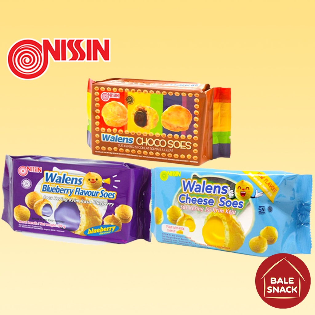 

Nissin Walens Soes - Walens Choco Blueberry Cheese - Coklat / Keju / Blueberry - Walen Soes - Wallens Kue Sus Kering 100 Gr