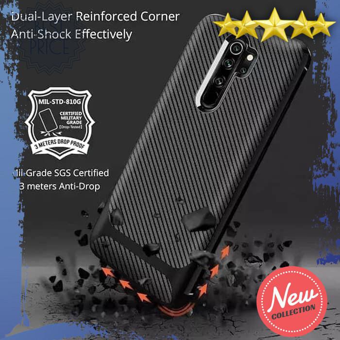 CASING HP REALME X2 PRO SOFT CASE RUGGED CARBON ARMOR COVER