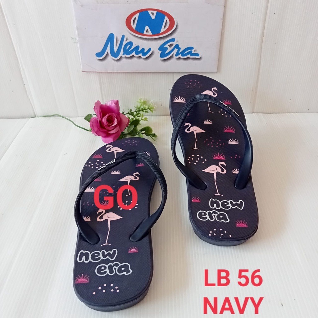 sogo NEW ERA LB CNC 56 FL Sandal Japit Motif Flamingo &amp; PUFFY IMPORT GIVE ME LOVE, IMPORT STRAWBERRY KOTAK Sandal Wanita