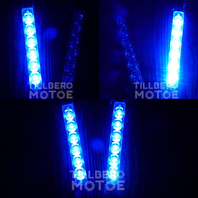 Lampu Motor kedip 6 LED DRL 2 Mode + Saklar Universal-1