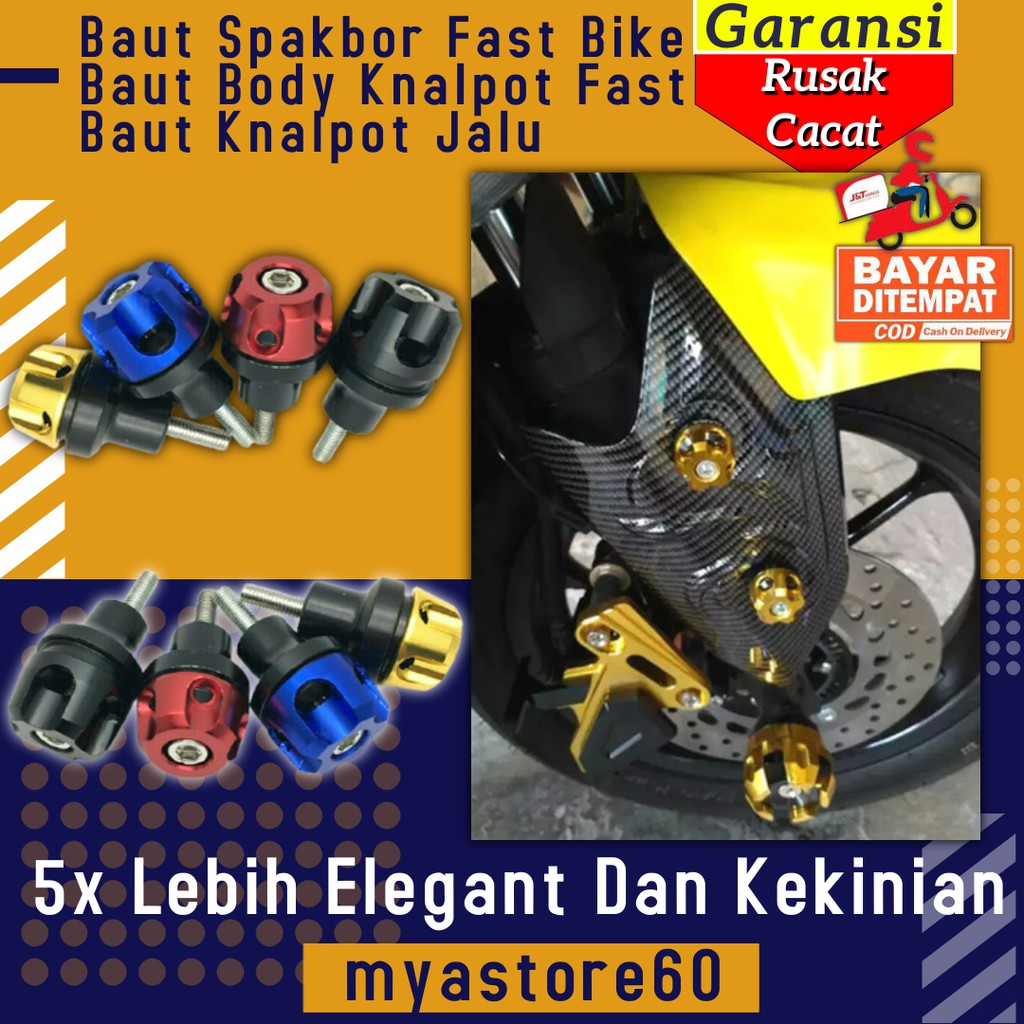 Baut Spakbor Fast Bike Monel Body Knalpot Fast Baut Knalpot Jalu Nmax Aerox Ninja CBR Mio Dll