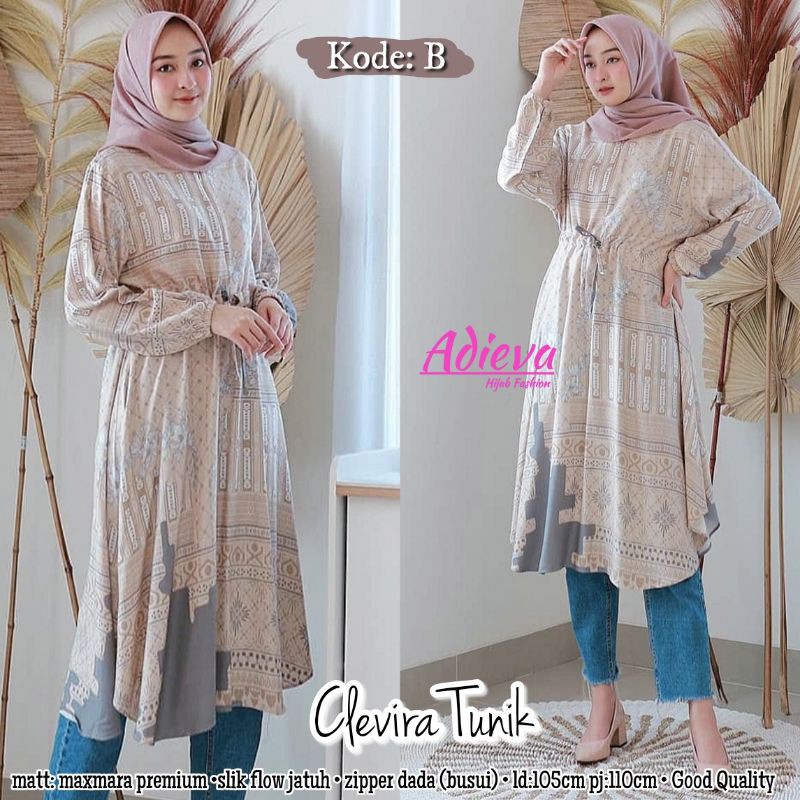 Tunik Silk Motif / Bohemian Tunik / Tunik Motif Etnik / Clevira Tunik