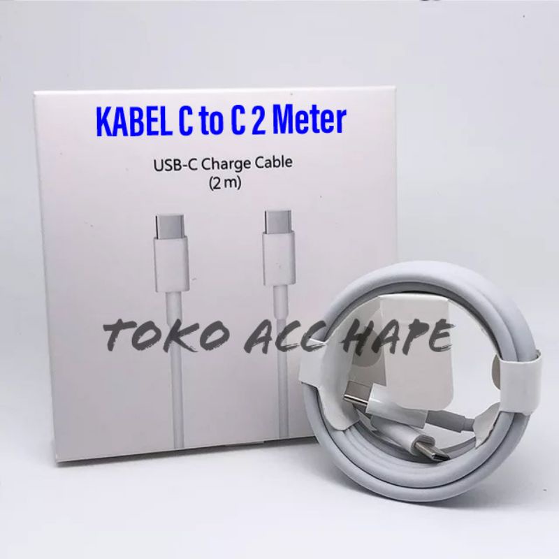 KABEL DATA PD Type C TO C 2 METER For MAC RETAIL PREMIUM + PACKING