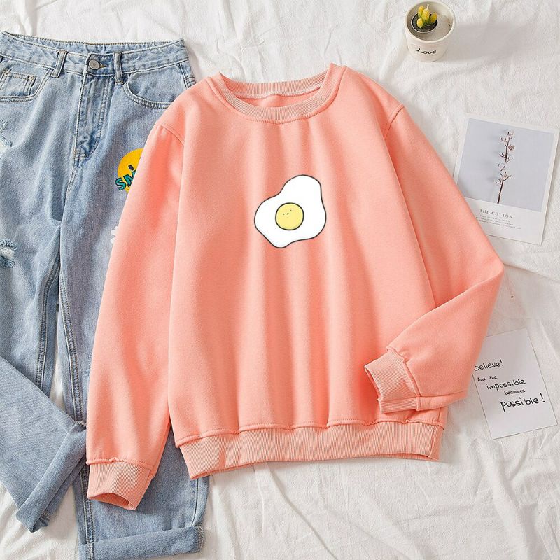 S - XXXXXL(6XL)  Sweater Egg Cute Crewneck CUTE EGG BIGSIZE OVERSIZE/ Sweatshirt Telur Ceplok Wanita