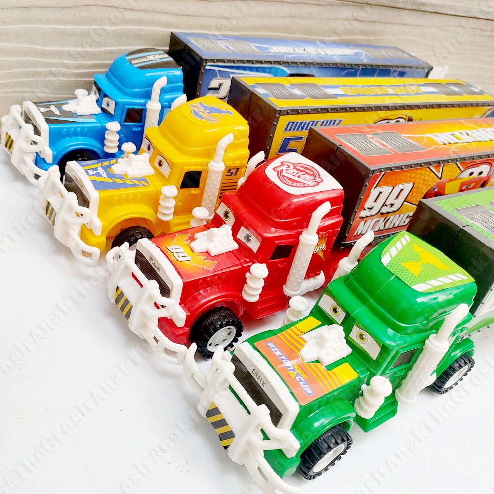 Speed Container Truck Cars Truk Mack Rust-eze Dinocruz Piston Cup