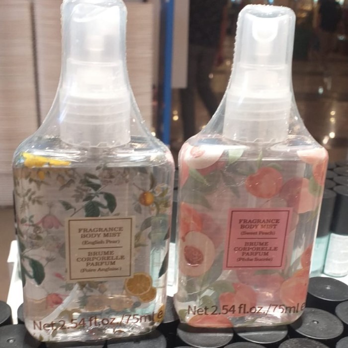 Miniso Fragrance Body Mist (English Pear & Sweet Peach) Minyak Wangi - Merah