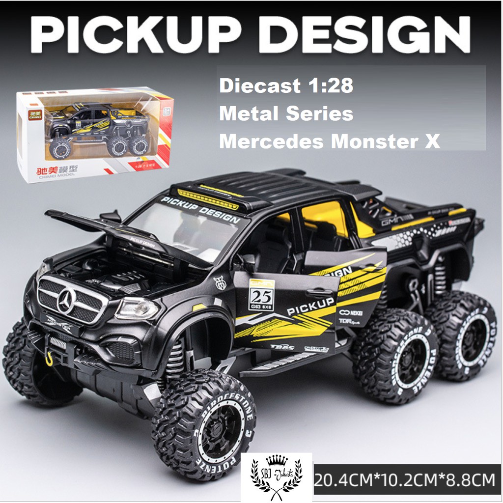 DIECAST Miniatur MOBIL MERCEDES MONSTER X PICKUP 1:28 Metal Series