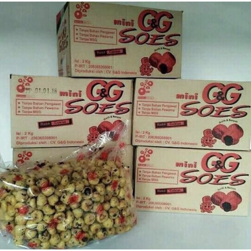 

Mini Soes GG Kue Kering Coklat Kemasan 2 Kg Per Dus