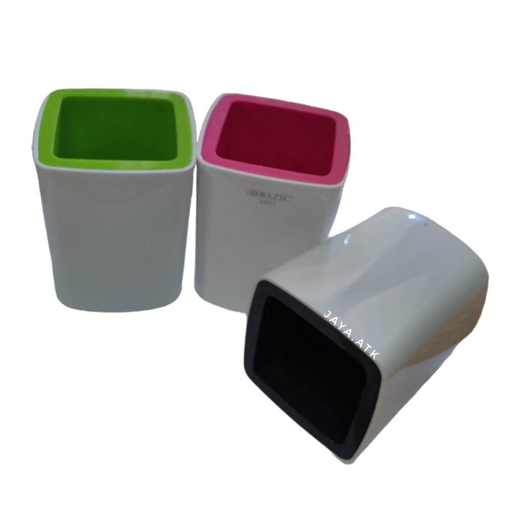 TEMPAT PULPEN ALAT TULIS PEN HOLDER CUP WARNA PLASTIK BAZIC 6601 STATIONERY STAND