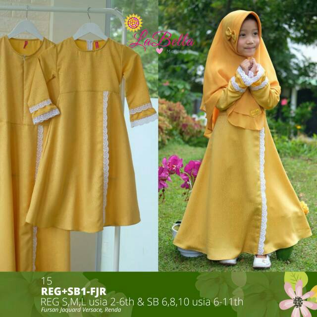 GAMIS ANAK LABELLA 2-8 TAHUN PREMIUM FURSAN JACQUARD