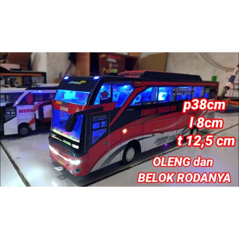 Miniatur Bis Murah Jumbo oleng Sudiro Tungga Jaya Merah