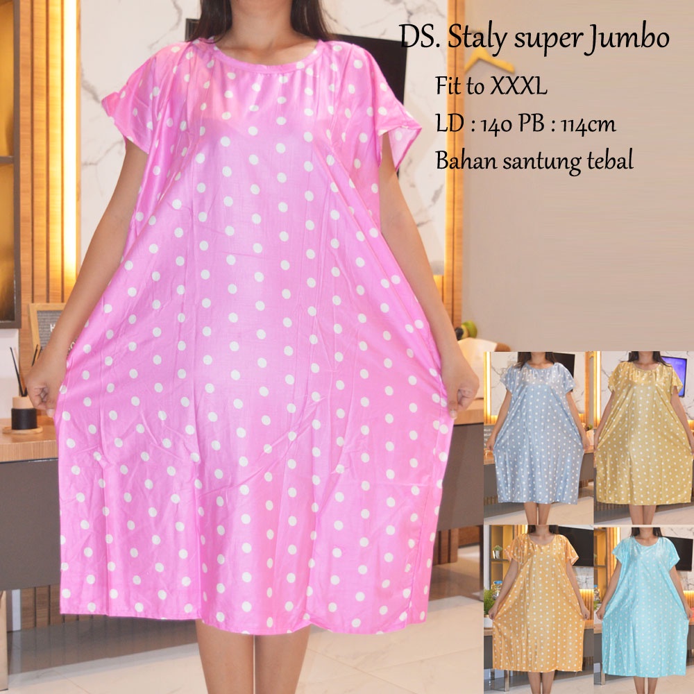 Daster super Jumbo staly LD 140 | 1kg muat 5pcs  | daster murah-Betris