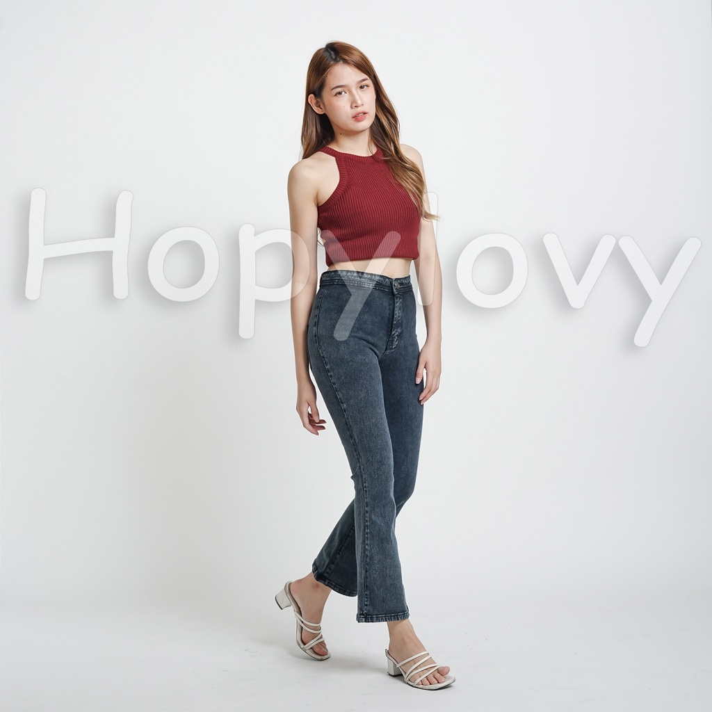 HOPYLOVY Celana Jeans Cutbray Wanita Premium Basic Highwaist Jeans Wanita Cutbray Jeans HW Aidina