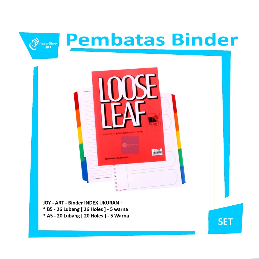 

JOYKO - Joy Art Binder Note Index Mark A5 - B5 - 5 tab - Set
