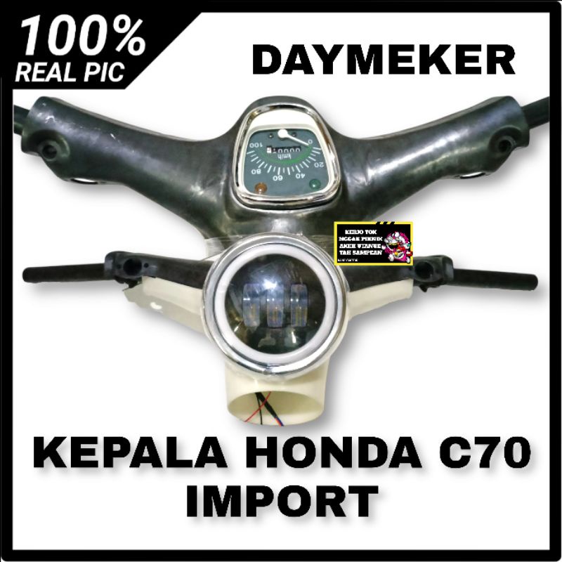 KEPALA HONDA C70 BATOK HONDA C70 KOMPLIT ATAS BAWAH IMPORT SET LAMPU DAYMEKER DAN SPEDOMETER