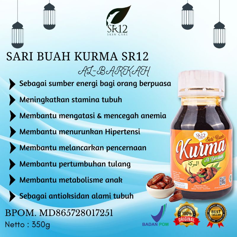 Sari Kurma Asli Tanpa Gula / Sari Buah Kurma SR12 Mencegah Kurang Nya Darah (ANEMIA) Aman Untuk Penderita Diabetes