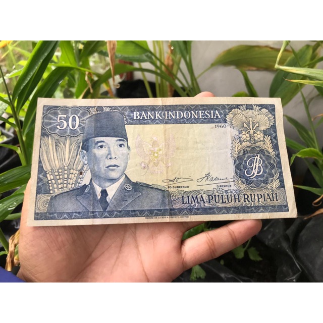 Uang Kuno 50 Rupiah Soekarno VF Plus
