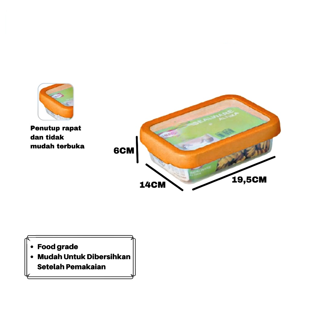 PROMO (BISA COD) Shinpo Altima SIP 323 S / SIP 323 T / Kotak Kue Plastik Polos / Kotak Makan / Food Storage / Tempat Kue - 0.85L / 2L