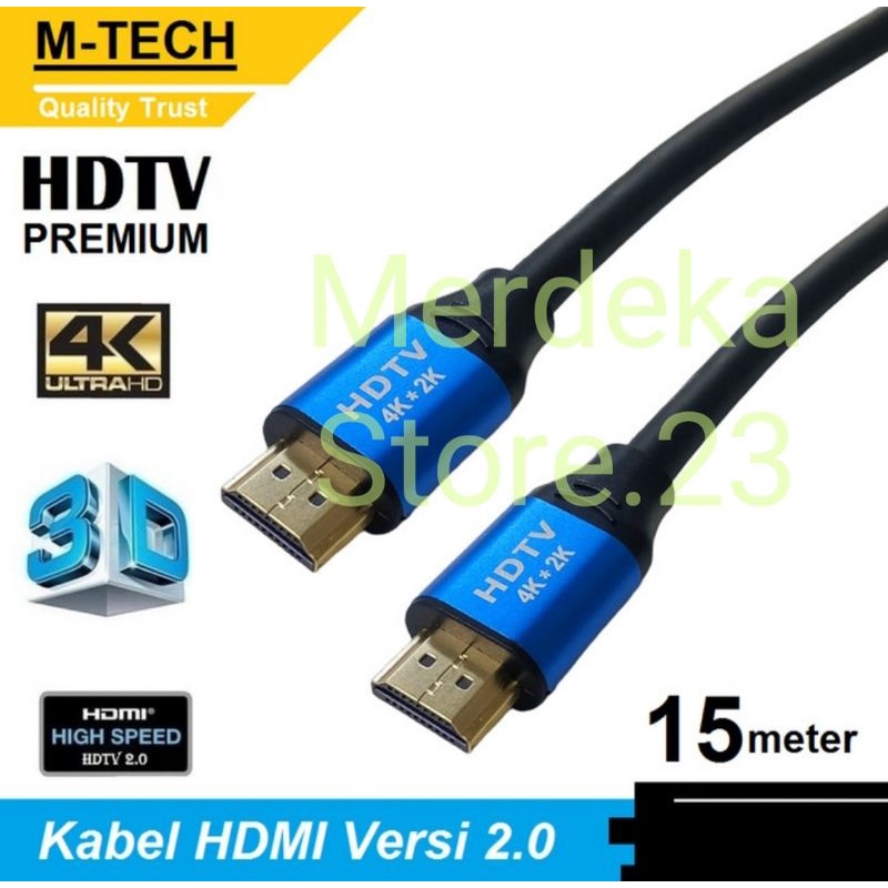 M-TECH Kabel HDMI Cable 15Meter 2.0 4K HDTV Ultra - Premium Original