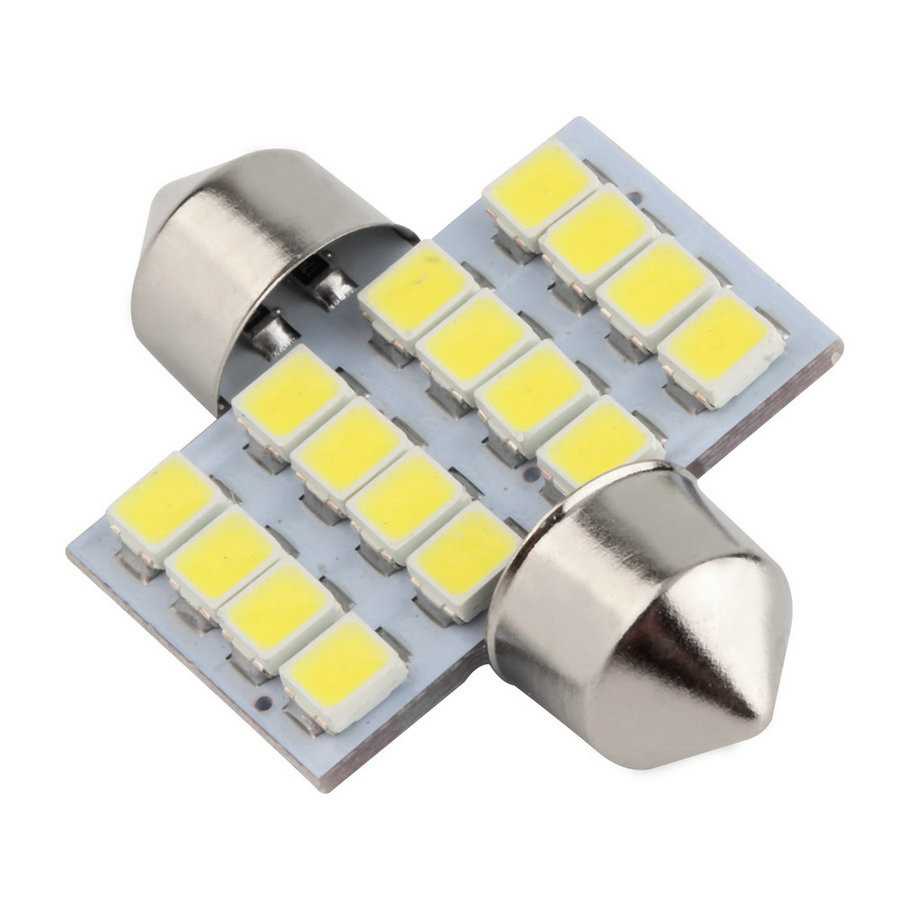 Lukstar Lampu Mobil LED 31mm 16 SMD 1210 - 2 PCS (OBRAL/DEFECT)