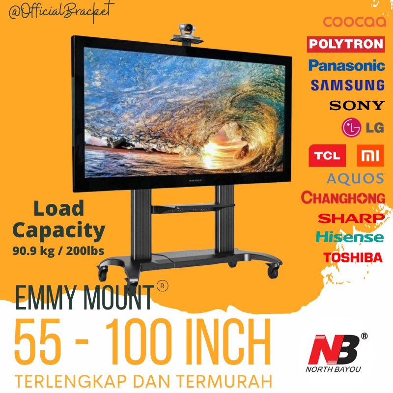 Bracket Stand TV NB CF100 75 sampai 100 inch North Bayou Original BEST QUALITY