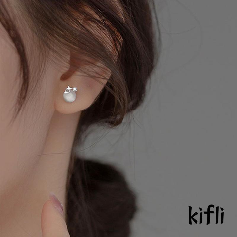 Anting Stud Desain Bintang Opal Bahan S925 Sterling Silver Untuk Wanita