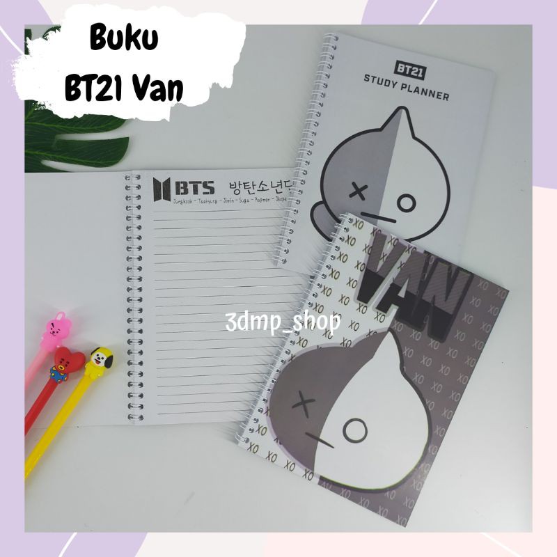 Buku Note Notes Ring VAN BT21 KPOP