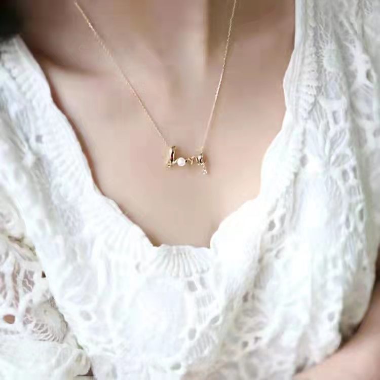 (Hello Girl) ZX01 Fashion Kalung Mutiara Rantai Necklace Kombinasi Wanita Import