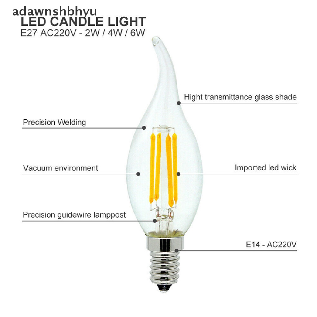 (adawnshbhyu) Bohlam Lampu Pijar E14 LED 2W 4W 6W 220V 240lm Model Retro