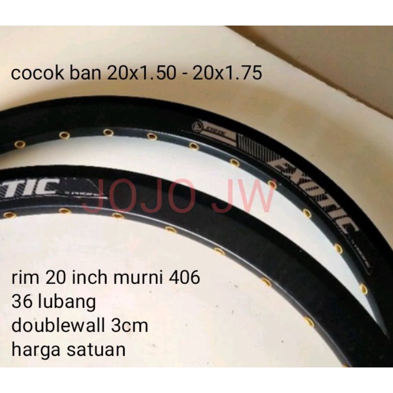Velg Rim Rims sepeda bmx lipat minion Folding EXOTIC GENIO 16 - 20 inch 20 - 36 hole lubang ALLOY