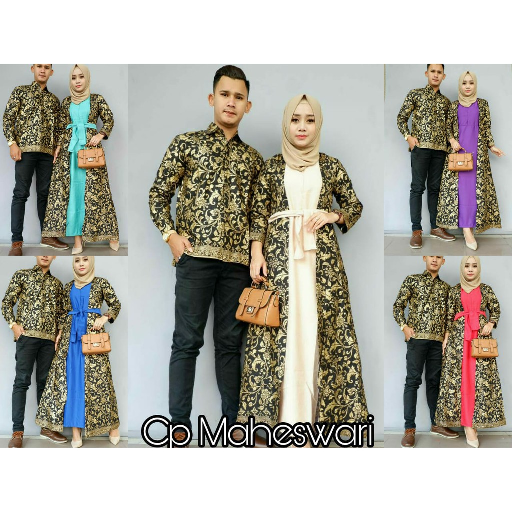 BAJU BATIK COUPLE MODEL GAMIS KATUN PRADA MASA KINI MAHESWARI