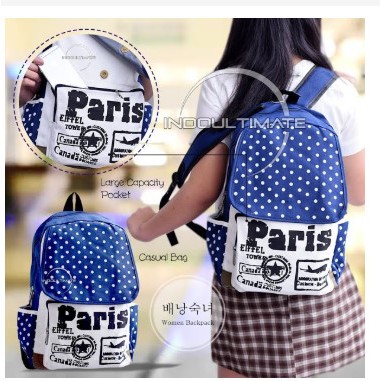 Tas Ransel Wanita IM JS-507 Kanvas / Tas Backpack Kanvas Import/ Tas Sekolah Anak / BACKPACK Wanita