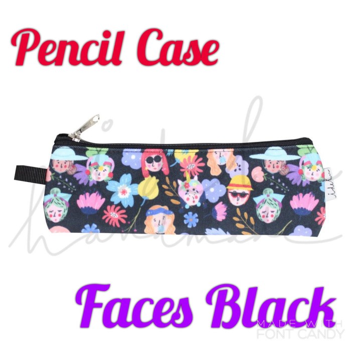 

Bagus Ideku Handmade Pencil Case - Faces Black / Idekuhandmade Trendi