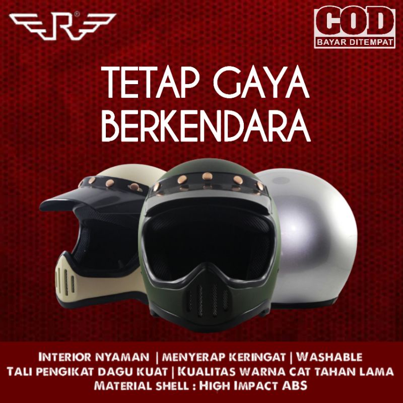 Helm Cakil Full face Helm Custom Classic Helm Retro Classic Helm Rimc Cakil M50 Helmet Rider store