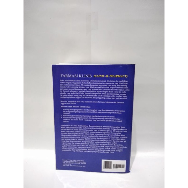 BUKU FARMASI KLINIS ( CLINICAL PHARMACY ) TERMURAH LARIS