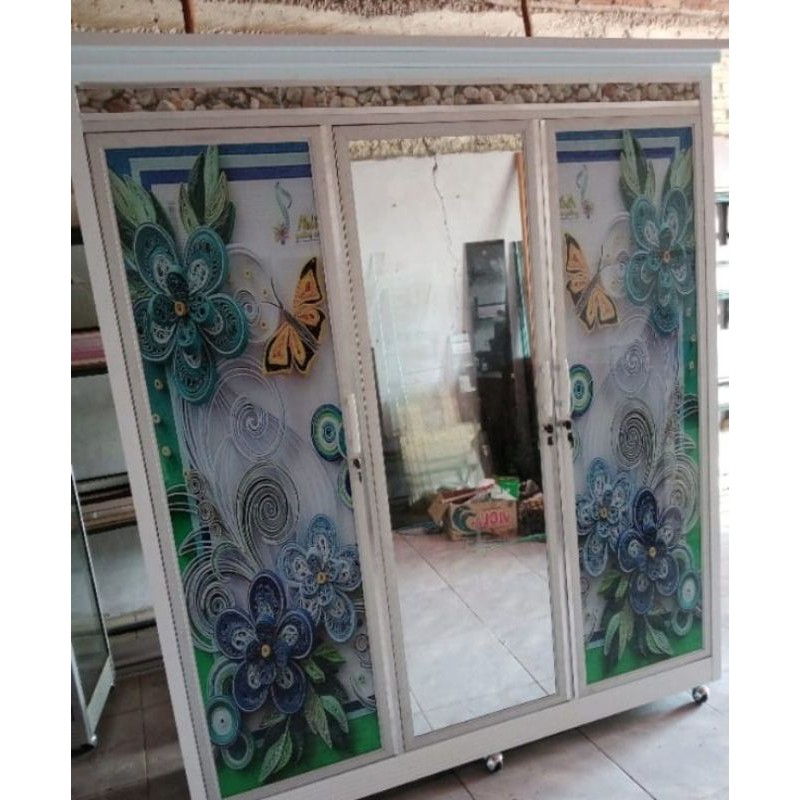 STIKER KACA MOTIF BUNGA 3D REAL PICT