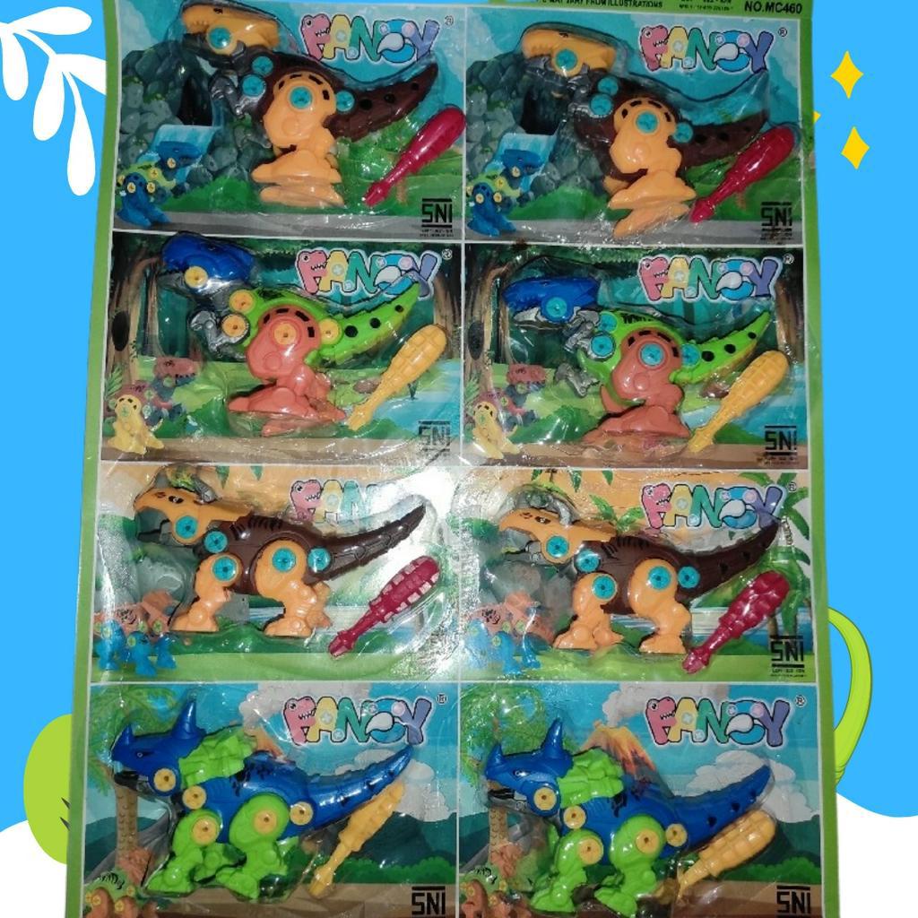 Grosir 1 Box 80pcs Mainan Robot Dinosaurus DIY Bisa Bongkar Pasang MC 460