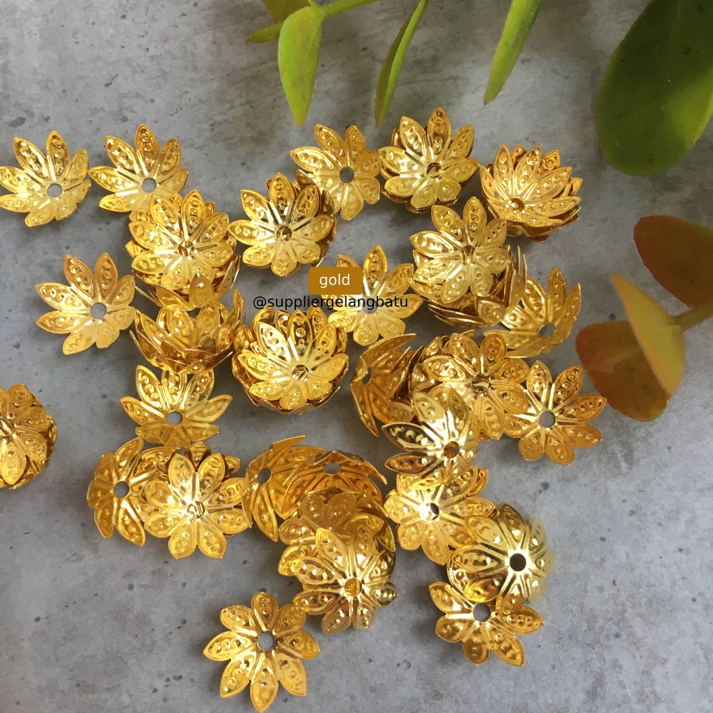 Sekat Mangkok Cangkang Mahkota Silver / Gold 8 kelopak Aksesoris bunga