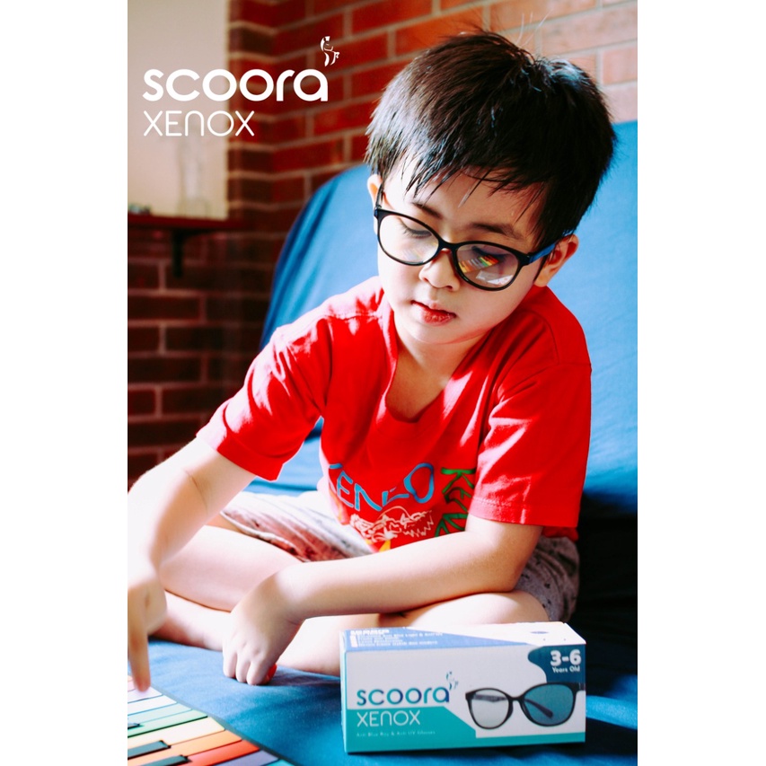 SCOORA Xenox Kacamata Anak (3 - 6thn) Anti Radiasi & Anti UV - Hitam-2