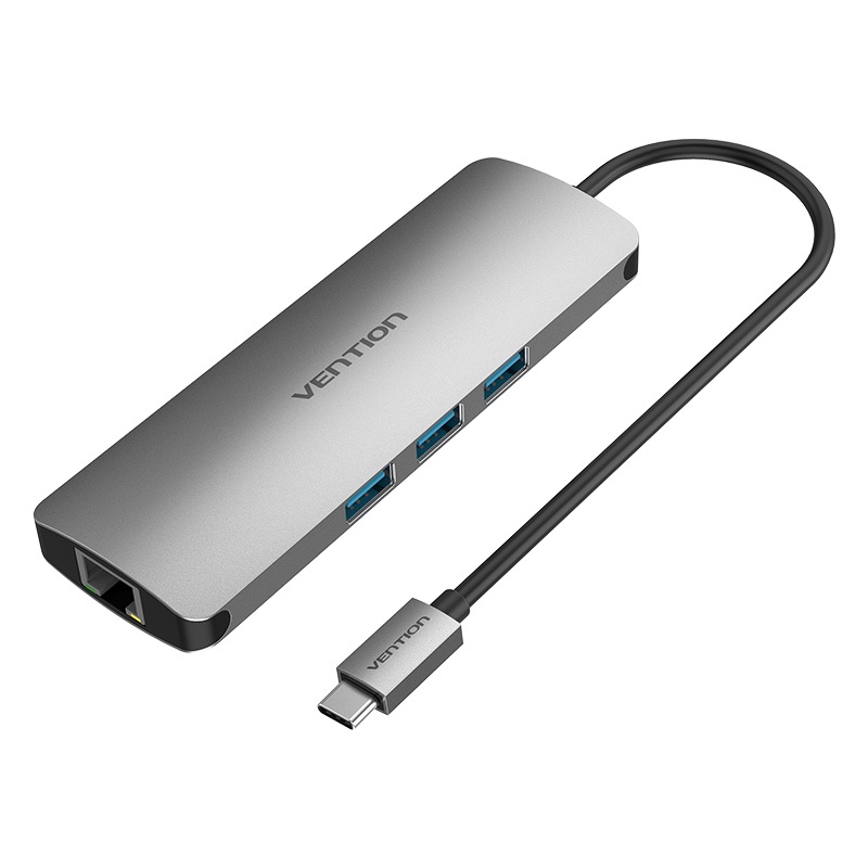 Vention Usb C Hub Adapter Konverter Usb Tipe C Ke Usb 3.0 / Hdmi / Rj45