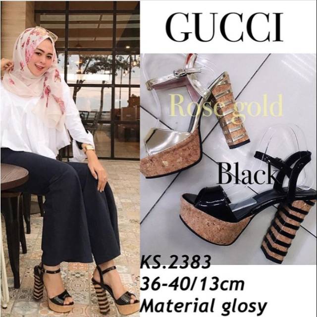 GUCCI Platform Wedges | Hak Platform | 13cm