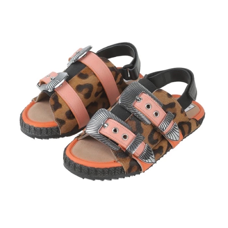 Sendal Tigah Home Pinky Leopard Slim Bucky Sliders With Backstrap - Size XL (40-41)