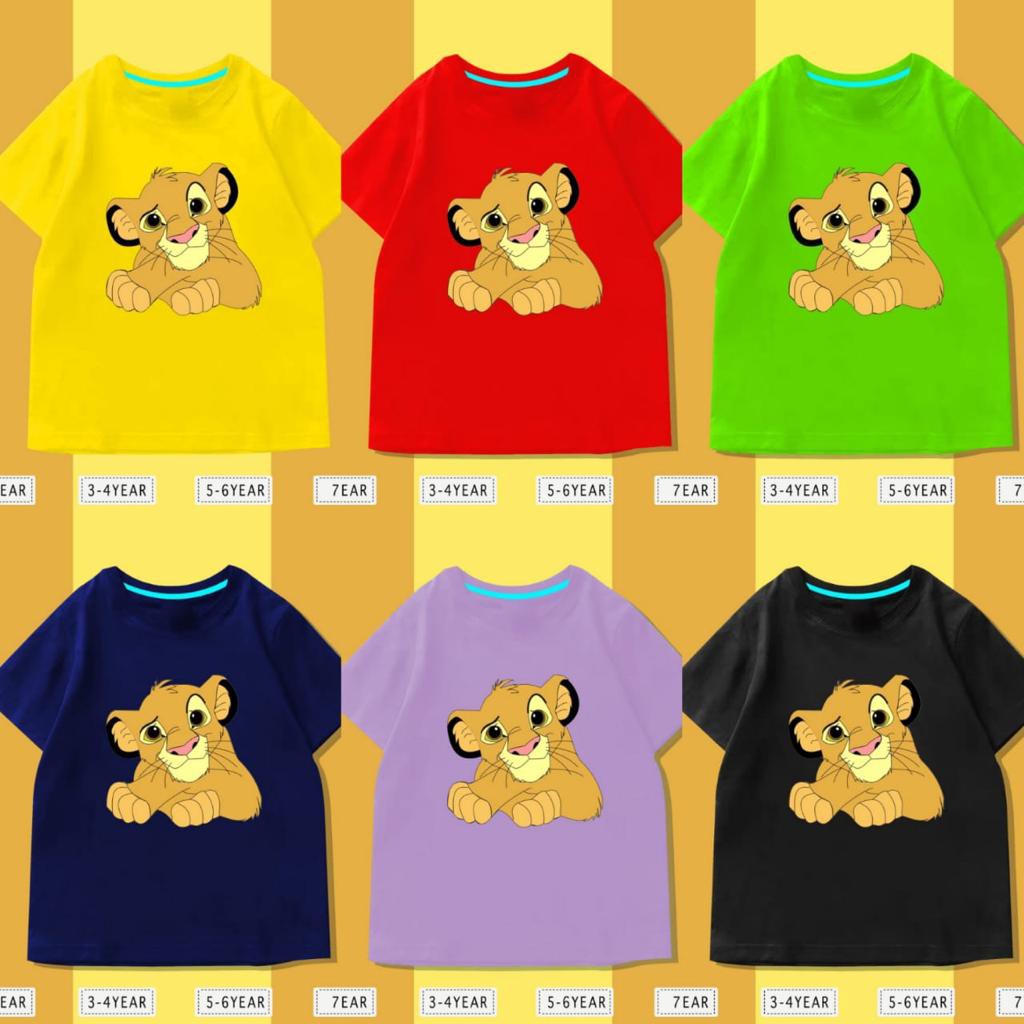 Baju Anak Raja Singa / Kaos Distro DTF Anak Laki Laki dan Perempuan / Unisex / Motif Kartun