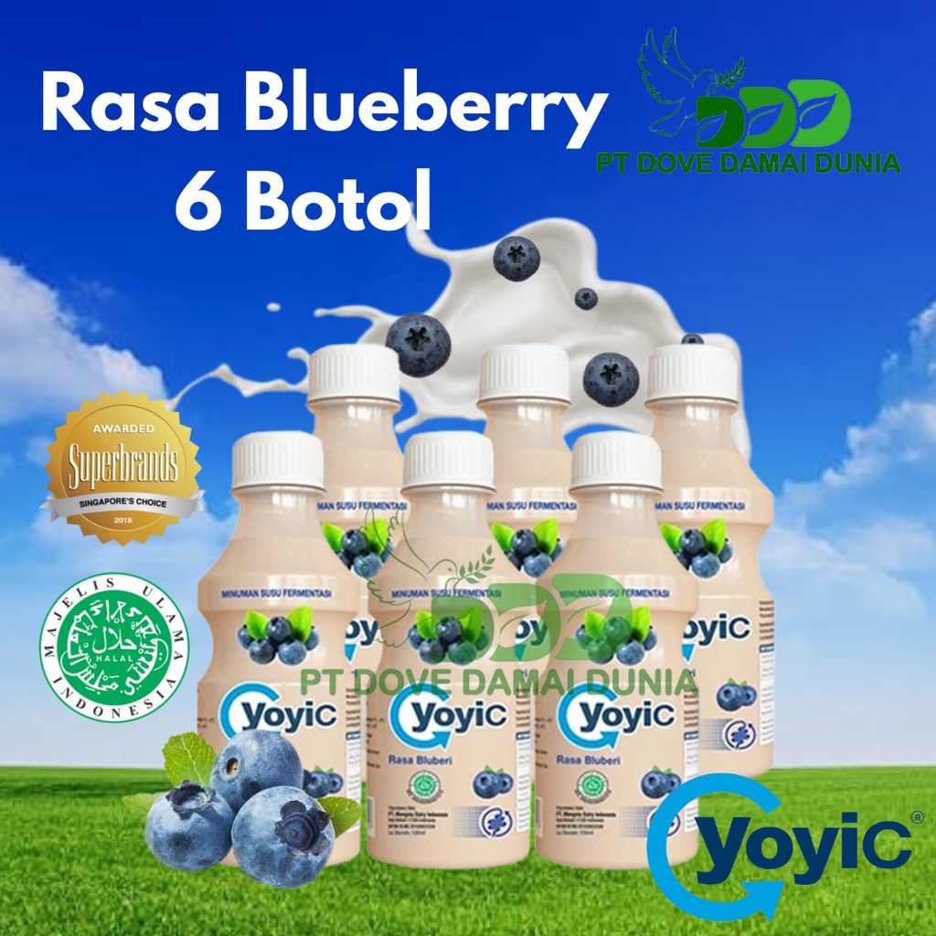 

6 Botol Yoyic Susu Fermentasi 130mL blueberry