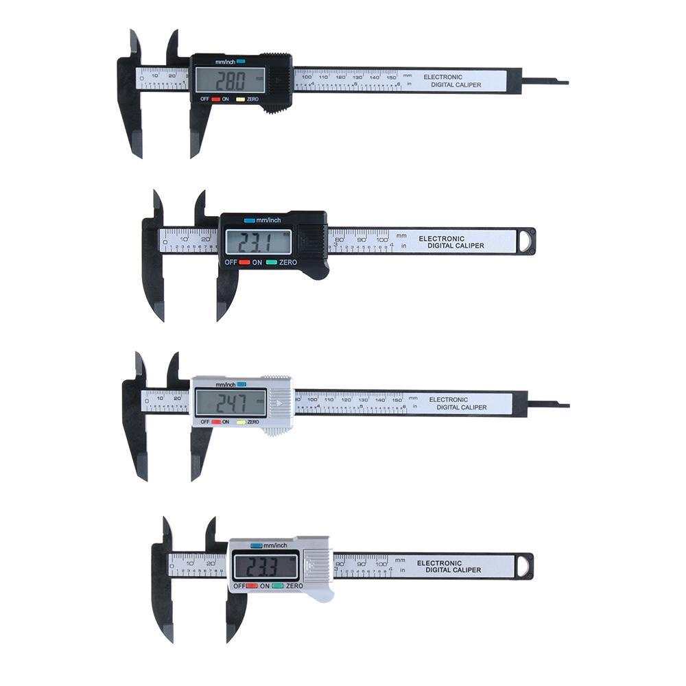 Solighter100/150mm Vernier Calipers Alat Ukur Plastik Elektronik LCD Digital