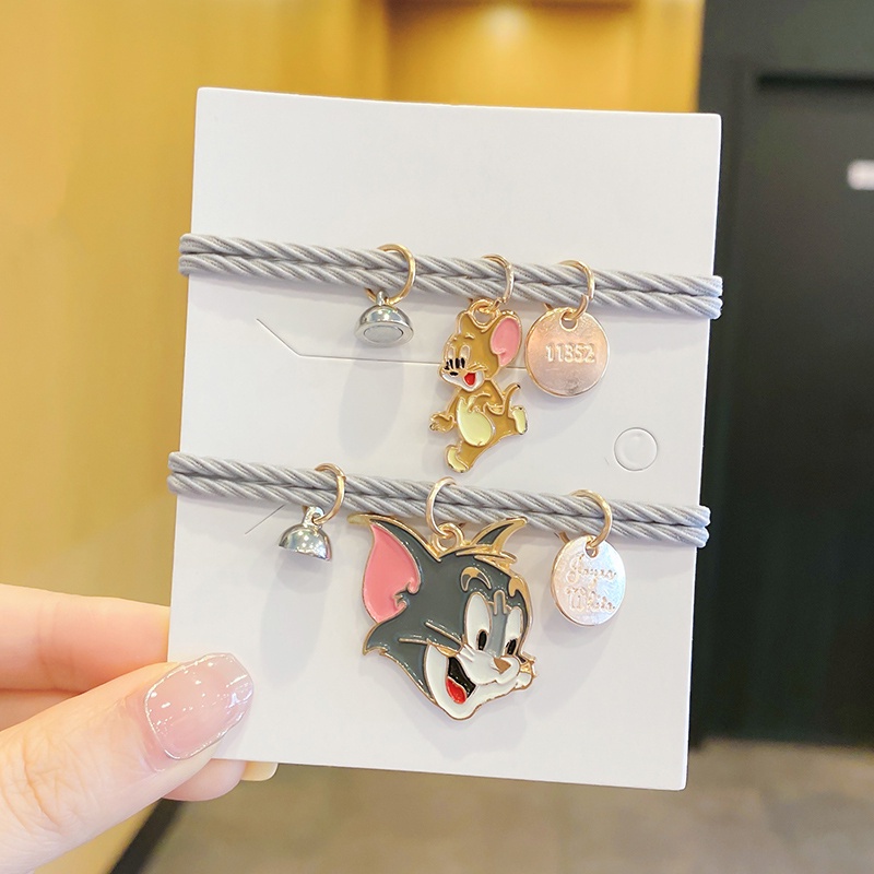 (2 pcs)kartun lucu gelang couple busana sederhana gaya Korea-E